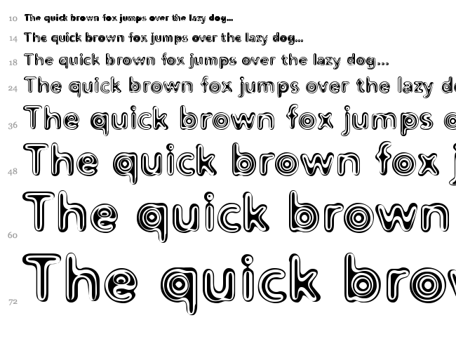 Distro II font waterfall